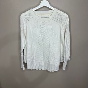 Angel of the North White Knit Oversize Sweater Anthropologie‎